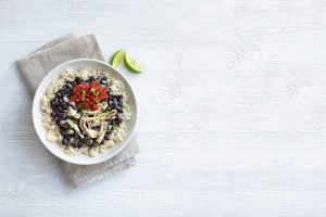 Chicken and black bean burrito bowl
