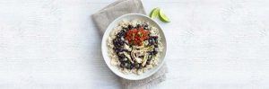 Chicken and black bean burrito bowl