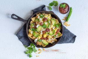 Bacon & Egg Scramble Bowl Breakfast Nachos