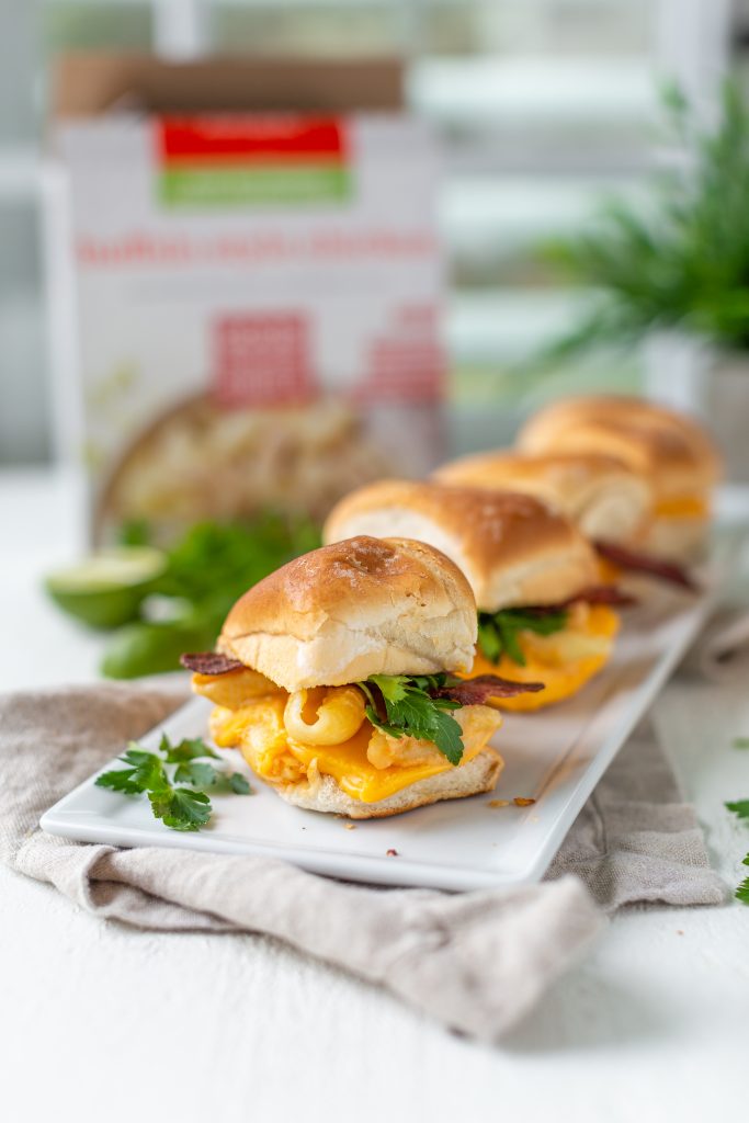 buffalo style chicken mac & cheese sliders