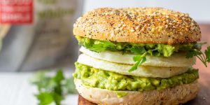 Egg White Patty & Guacamole Breakfast Bagel