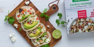 Turkey Sausage Scramble Bowl Breakfast Tacos