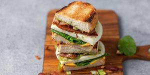 Egg White Patty & Bacon Breakfast Sandwiches
