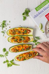 Chicken Black Bean Bowl Stuffed Zucchini