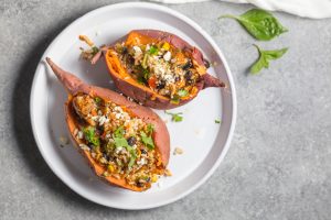 Steak & Black Bean Bowl Stuffed Sweet Potatoes