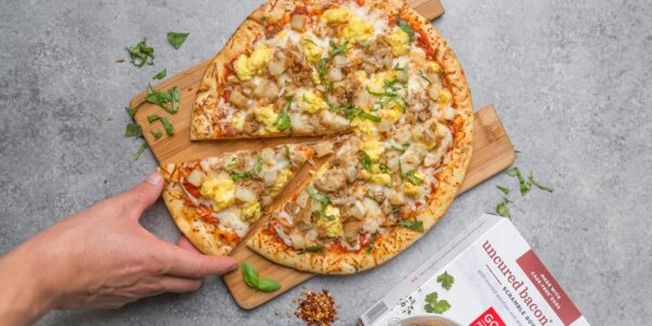 Uncured Bacon & Egg Scramble Bowl Breakfast Pizza Uncured Bacon & Egg Scramble Bowl Breakfast Pizza