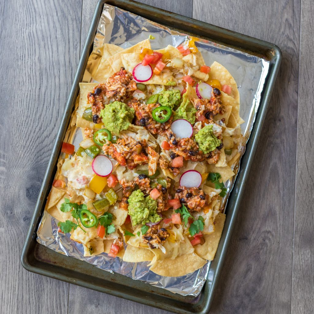 Chicken Black Bean Bowl Sheet Pan Nachos