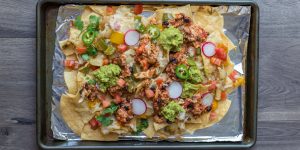 Chicken Black Bean Bowl Sheet Pan Nachos