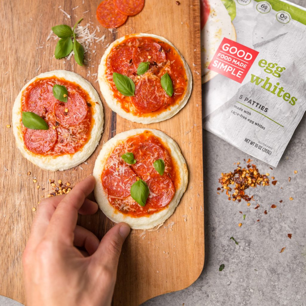 Keto Egg White Patty Pizzas