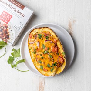 Steak Black Bean Stuffed Spaghetti Squash