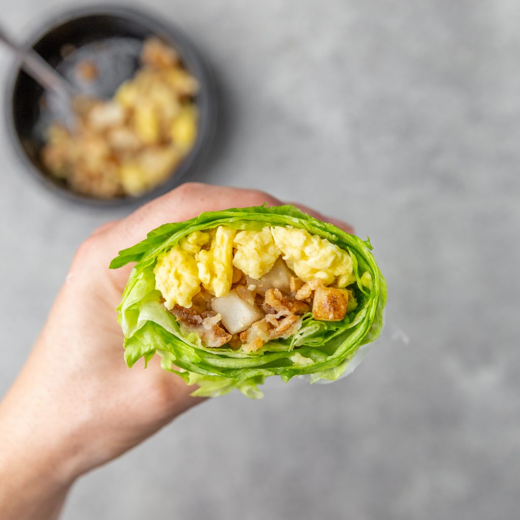 Bacon Egg Breakfast Bowl Lettuce Wraps