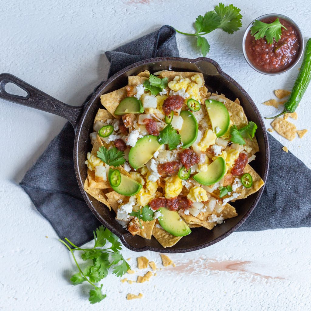 Bacon Egg Scramble Bowl Breakfast Nachos