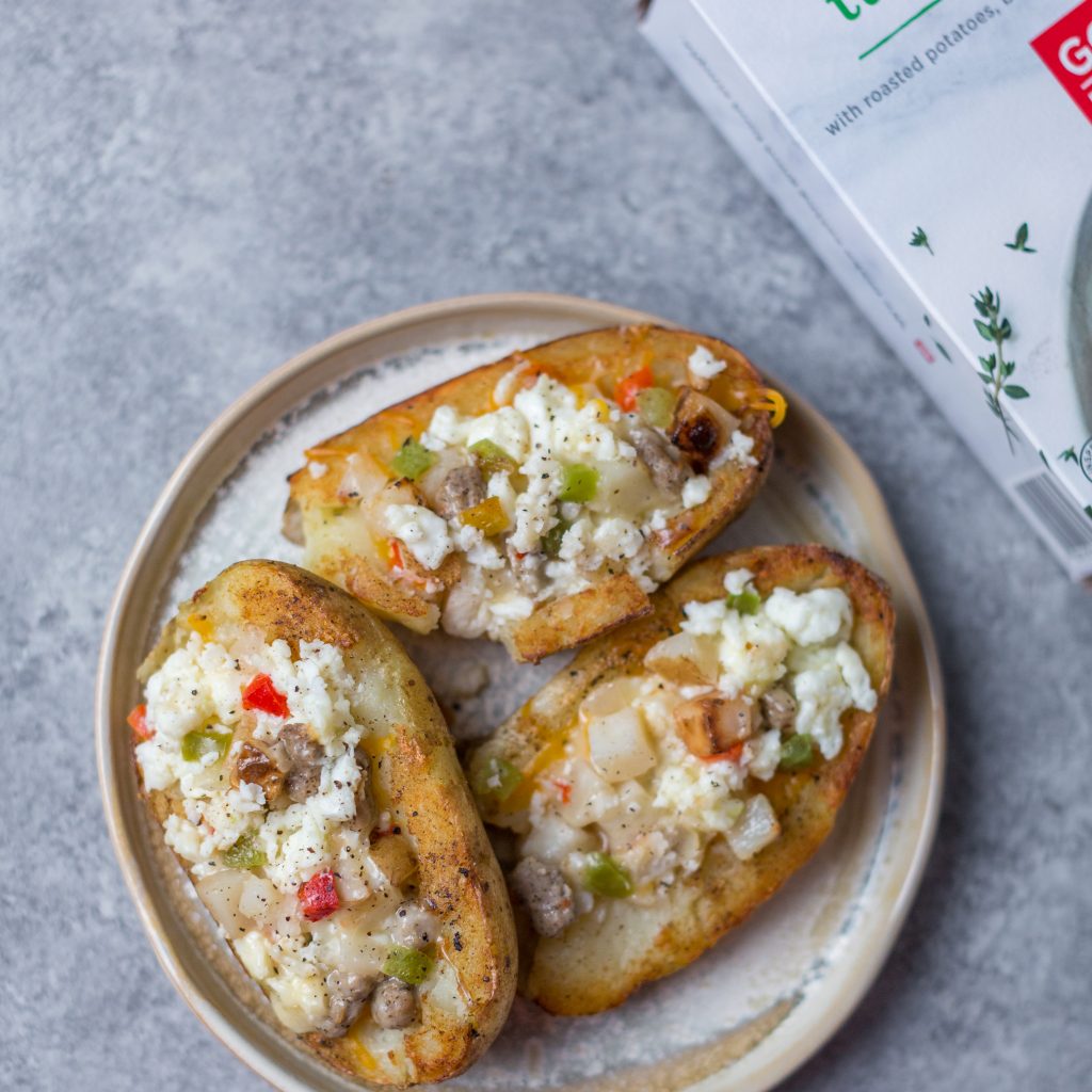 Easy Breakfast Foods - Turkey Sausage Potato Boats