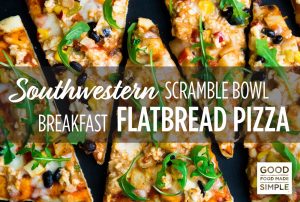 Southwestern Veggie Scramble Bowl Breakfast Flatbred Pizza 1