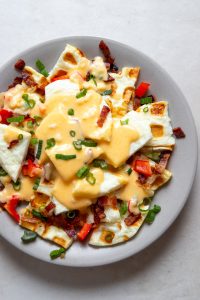 Low Carb Egg White Patty Breakfast Nachos