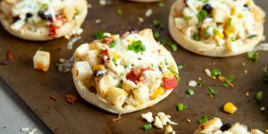 Southwestern Scramble Bowl English Muffin Pizzas