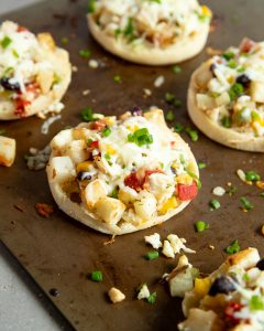 Southwestern Scramble Bowl English Muffin Pizzas