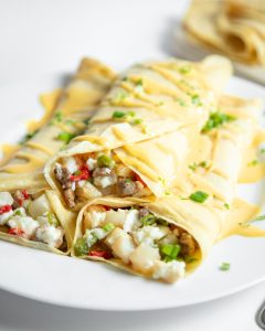 Easy Turkey Sausage Breakfast Crepes