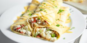Easy Turkey Sausage Breakfast Crepes